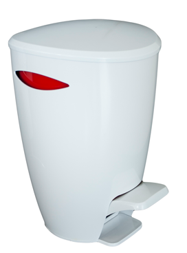 Cosuri de gunoi - RAKI Cos baie cu pedala 5l alb-rosu 20x23xh30cm