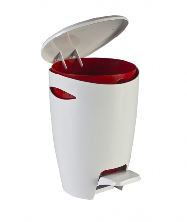 RAKI Cos baie cu pedala 5l alb-rosu 20x23xh30cm [1]