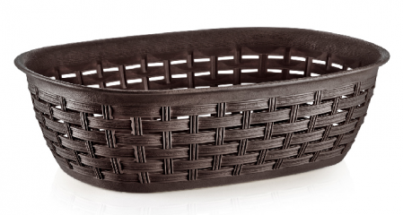 Servirea mesei - RAKI Cos oval plastic maro 25,5x17xh7,3cm 2lt