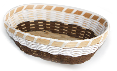 Servirea mesei - RAKI Cos paine oval din bambus/hartie, maro-alb 17x24xh7,5cm