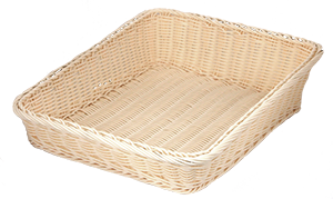 Produse - RAKI Cos poliratan 36x45xH12xh6cm pentru servire paine, crem