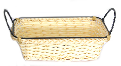 Servirea mesei - RAKI Cos servire paine dreptunghiular 23x15x7cm cu manere, crem