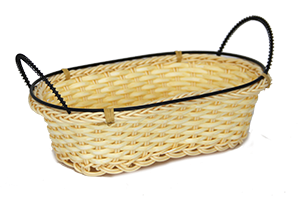 Servirea mesei - RAKI Cos servire paine oval 23x15x7cm cu manere, crem