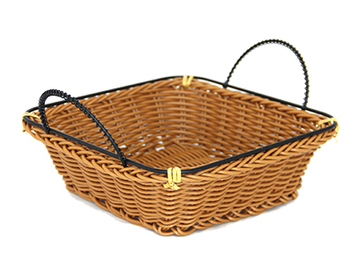 Servirea mesei - RAKI Cos servire paine patrat 18x18cm cu manere, maro