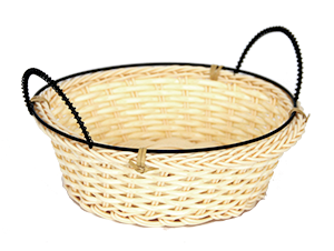 Servirea mesei - RAKI Cos servire paine rotund 20x7cm cu manere, crem