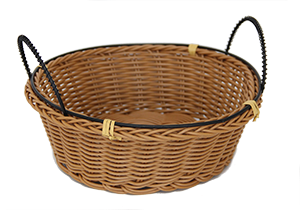 Servirea mesei - RAKI Cos servire paine rotund 20x7cm cu manere, maro