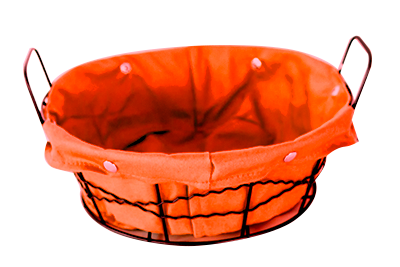 Servirea mesei - RAKI Cos servire paine rotund 23x8cm din metal si panza, orange