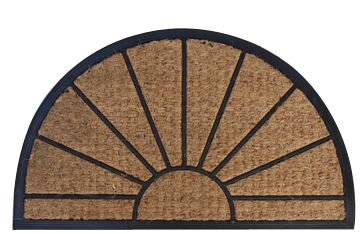 Covorase intrare - RAKI Covoras intrare semirotund, din cauciuc si fibra de nuca de cocos 75x45cm