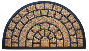 Covorase intrare - RAKI Covoras intrare semirotund, din cauciuc si fibra nuca de cocos 75x45cm