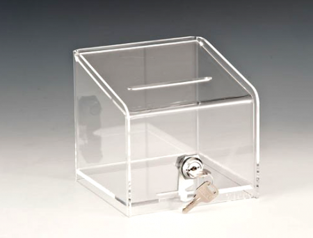 RAKI Cutie pentru bacsis, inchidere cu cheie, 15,5x15,5xh15cm, din acril [1]