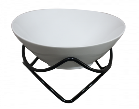 RAKI DANCE Stand prezentare non-alunecare 21,5x21,5xh10cm, metal acoperit cu PVC, negru [1]