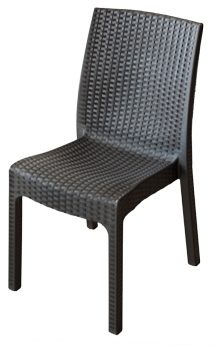 RAKI DELUXE Scaun plastic aspect ratan, maro, 57x57xh87cm [1]