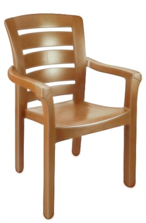 RAKI DIDIM Scaun gradina cu brate, plastic, bej, 56x51xh90cm [1]