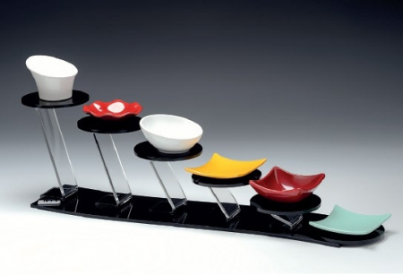 Display-uri si suporturi - RAKI Display aperitiv bufet, cu 6 locuri, 56x12xh16,5cm, acril