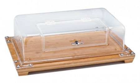 Display-uri si suporturi - RAKI Display bufet cu baza lemn si capac acrilic, 59x39cm