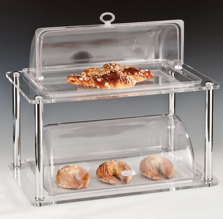 Display-uri si suporturi - RAKI Display expunere bufet cu 2 niveluri, 52x32xh46cm, acril si policarbonat