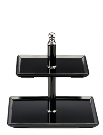 Display-uri si suporturi - RAKI Display prezentare melamina, 25x25xh23cm, cu 2 niveluri 25x25cm/20x20cm, negru