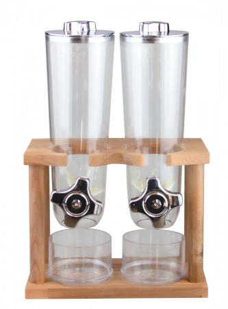 Produse - RAKI Dozator cereale cu 2 recipiente si suport din lemn