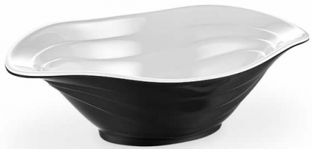 Platouri si boluri melamina - RAKI DUET Bol bicolor melamina, 33x23cm, negru/alb