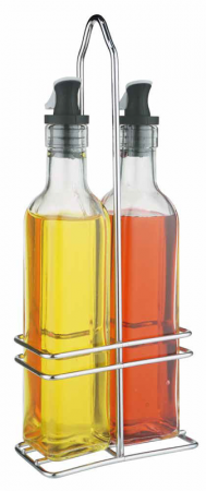 Servirea mesei - RAKI EASYLIFE Oliviera 3 piese cu suport metalic cromat 2x250ml