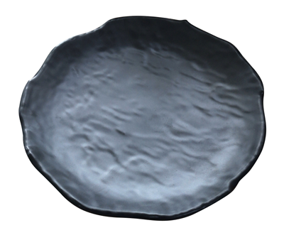 Produse - RAKI Farfurie intinsa melamina, D16xh2,4cm, neagra cu aspect ardezie