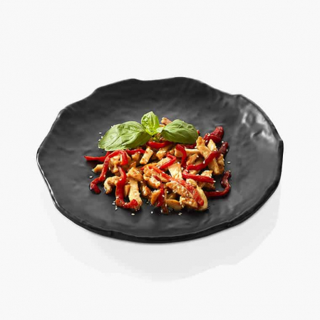 RAKI Farfurie melamina D20xh2,8cm, neagra cu aspect ardezie [1]