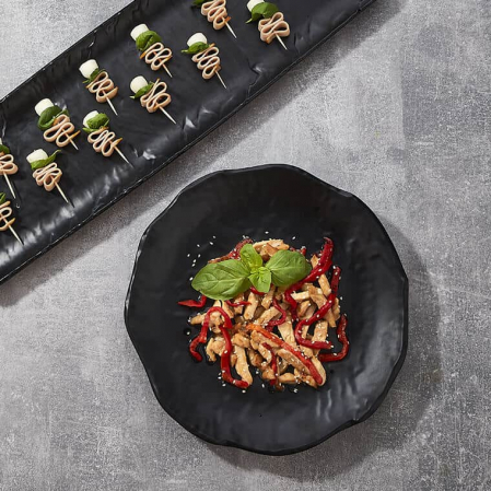 RAKI Farfurie melamina D20xh2,8cm, neagra cu aspect ardezie [2]