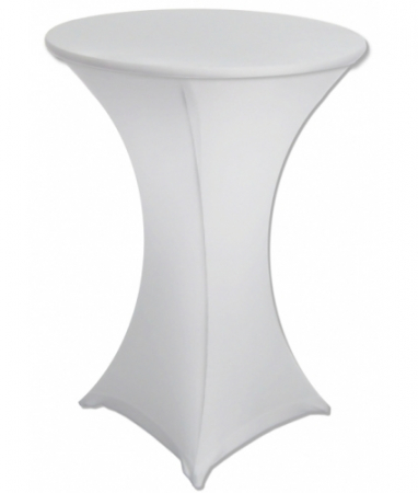 Mobilier catering - RAKI Fata de masa, husa elastica alba pentru masa cocktail, catering, evenimente D80xh110cm