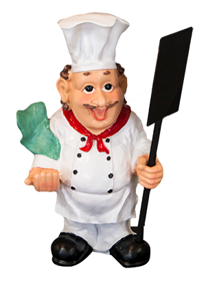 Panouri afisare si figurine decorative - RAKI Figurina Bucatar Sef cu panou afisare, 43cm