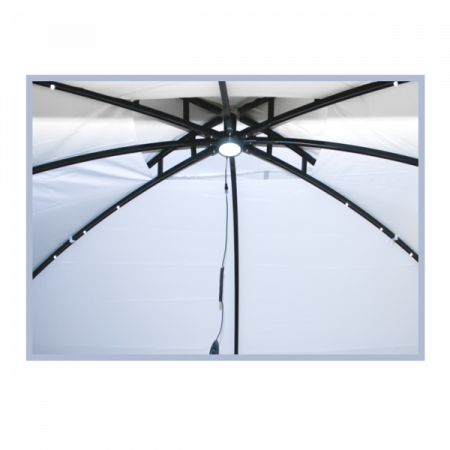 RAKI Foisor 4 laturi cu perdele si lampa iluminare 3x3,6m culoare alba [2]