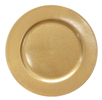 Servirea mesei - RAKI FOXY Farfurie decorativa 33cm polipropilena, decor auriu