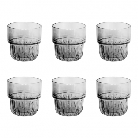 Old School - RAKI FOXY FUME Set 6 pahare whisky, 160ml, D7xh7,5cm, din sticla