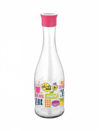 RAKI GALA Sticla cu capac 1l, din sticla transparenta, diferite decoruri si culori [3]