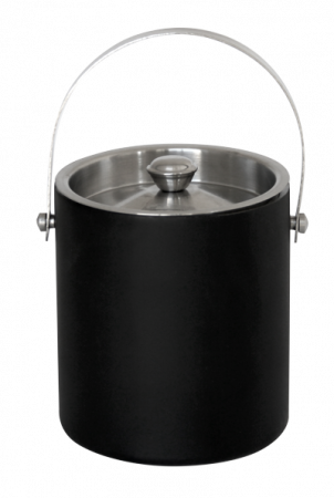 Frapiere, ghetiere si accesorii - RAKI Ghetiera inox cu pereti dubli, cu capac si maner, neagra