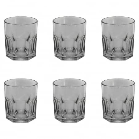 Old School - RAKI HELLA FUME Set 6 pahare whisky, din sticla, 300ml, D8,5xh9,5cm