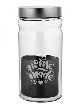 Borcane, recipiente si accesorii - RAKI HERA Borcan sticla cu capac metalic argintiu, 1,8l