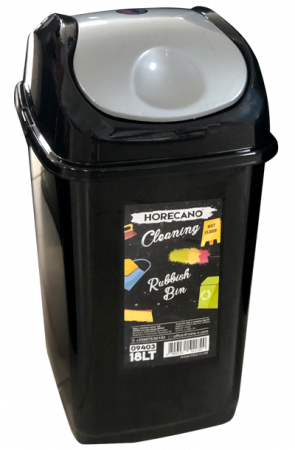 Cosuri de gunoi - RAKI ICIKALA Cos gunoi cu capac batant 50l negru cu capac gri