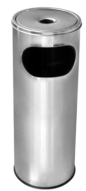 Cosuri de gunoi - RAKI ICIKALA Cos gunoi cu scrumiera de exterior 12l 20x20xh58cm pentru hotel, cromat