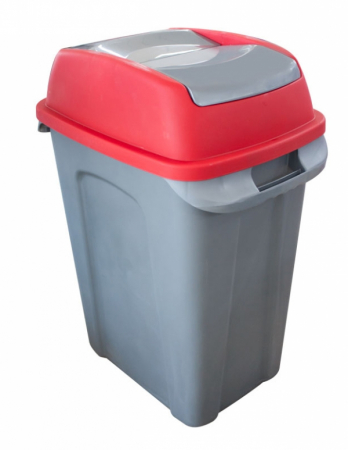 Cosuri de gunoi - RAKI ICIKALA PROFI Cos pentru gunoi cu capac batant 50l culoare rosu