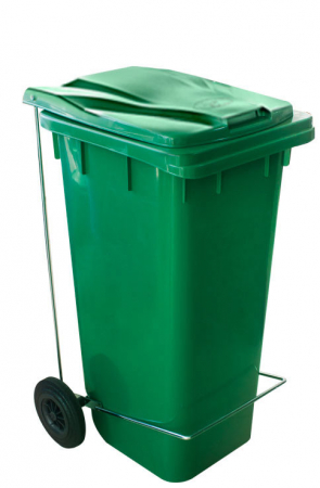 Cosuri de gunoi - RAKI ICIKALA Pubela de gunoi cu pedala si roti 120lt 60x45,5x95,5cm verde
