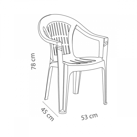 RAKI KARNAVAL Scaun gradina cu brate, plastic, bej, 53x45xh78cm [2]