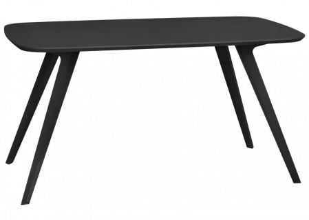 Mese - RAKI KEATLEY Masa sufragerie neagra dreptunghiulara, 140x80xh75cm, blat MDF cu acoperire plastic antiderapant, picioare metalice