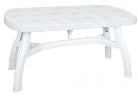 RAKI KING Masa gradina plastic, 150x90xh73cm, alba, ovala [1]