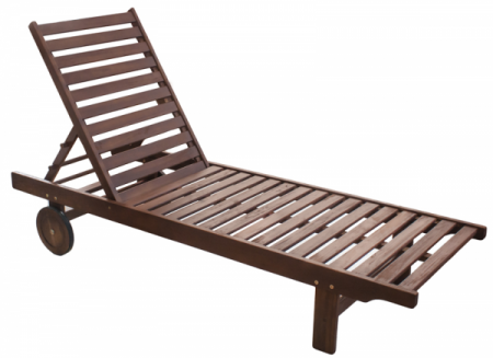 Sezlonguri - RAKI KLASIK Sezlong din lemn de tec 193x60x30cm cu roti deplasare