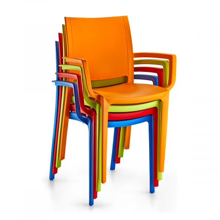 RAKI LARA Scaun cu brate gradina, terasa, verde, plastic, 42x47xh82cm [2]