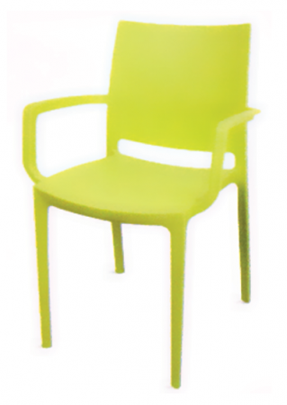 RAKI LARA Scaun cu brate gradina, terasa, verde, plastic, 42x47xh82cm [1]