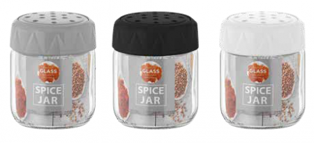 Depozitare, suporturi si accesorii - RAKI LEXA Dozator sticla pentru condimente, 210ml, capac de diferite culori