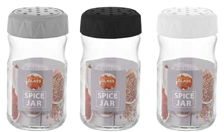 Depozitare, suporturi si accesorii - RAKI LEXA Dozator sticla pentru condimente, 370ml, capac de diferite culori