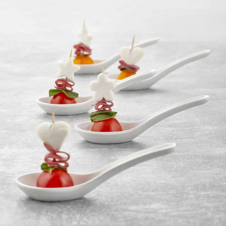 RAKI Lingura melamina pentru gustari, 15ml, 13x4,5xh4,7cm, alb [1]