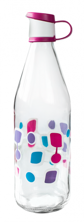 Produse - RAKI LOTTO Sticla pentru apa, 1l, din sticla, cu decor